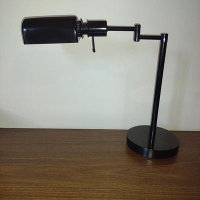 Metal Desk Top Lamp with Swing Arm and Pivoting Shade (Choice B)