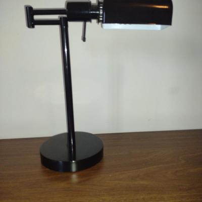Metal Desk Top Lamp with Swing Arm and Pivoting Shade (Choice B)