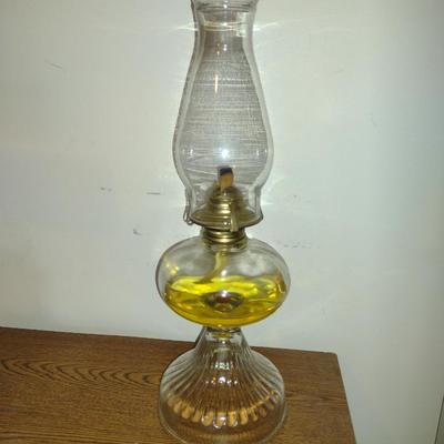 Glass Oil Lamp with Shade