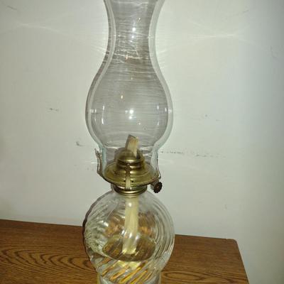 Glass Oil Lamp with Shade