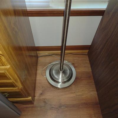 Torchiere 3-Way Floor Lamp with Glass Shade