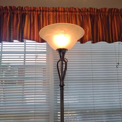 Torchiere 3-Way Floor Lamp with Glass Shade