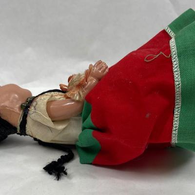 Vintage Composition 9" Mexican Folklore Lady Doll
