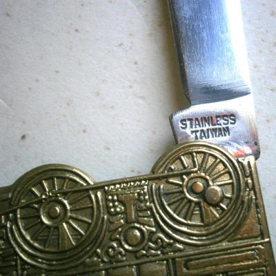Figural Steam Locomotive Train Engine Pocket Knife