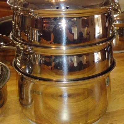 Collection of Stainless Steel Cookware- Assorted Makers