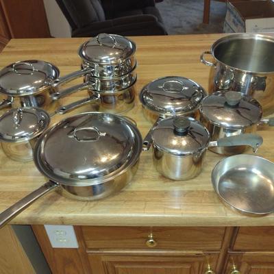 Collection of Stainless Steel Cookware- Assorted Makers