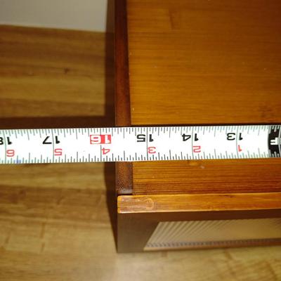 Wood Finish Bread Box with Glass Door