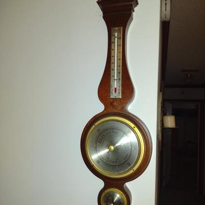 Vintage Airguide Banjo Combination Thermometer, Barometer, Hygrometer Wooden Wall Hanging
