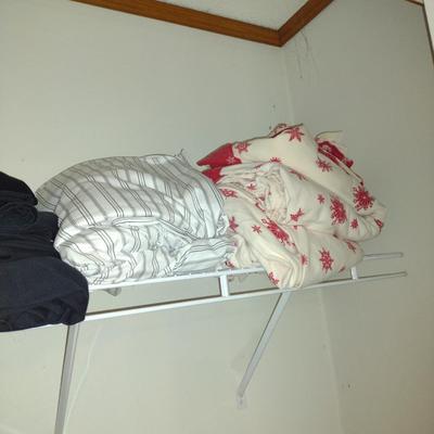 Assorted Linens and Contents of Closet