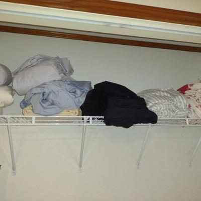 Assorted Linens and Contents of Closet