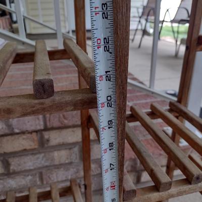 Pair of Wooden Multi-Tier Plant Stands