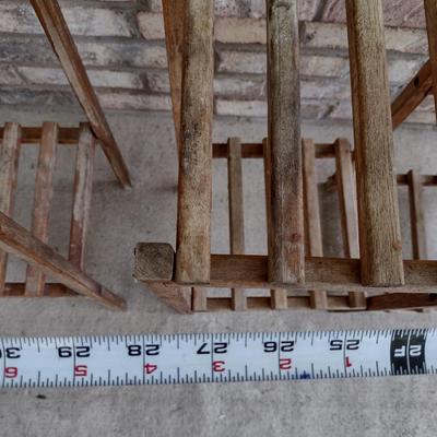 Pair of Wooden Multi-Tier Plant Stands