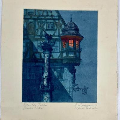 Rothenburg Tauber An Original Etching By Horst Rosemann