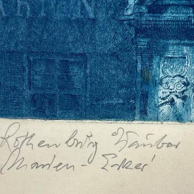 Rothenburg Tauber An Original Etching By Horst Rosemann