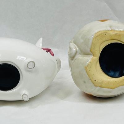 Two Vintage Ceramic Pig Piggy Banks Piggy Banks