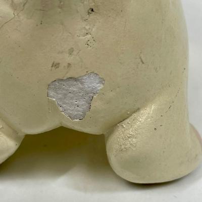 Two Stout Pig Figurines Chalkware