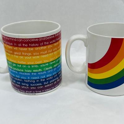 Pair of Ceramic Coffee Cups with Rainbow Colors