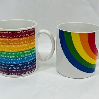 Pair of Ceramic Coffee Cups with Rainbow Colors