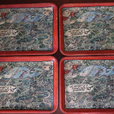 BUNNY MATTHEWS - Vic and Nat'ly's (4) Bamboo Trays