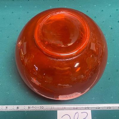 Vintage Tangerine Globe Vase