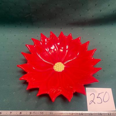 Vintage Ceramic Poinsettia Plate