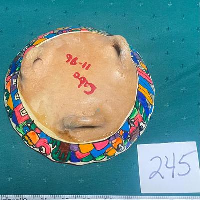 Vintage Mexican Folk Art Story Bowl