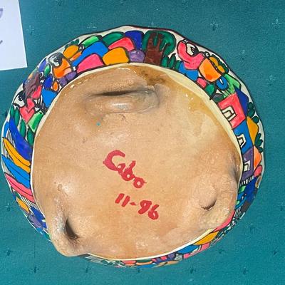 Vintage Mexican Folk Art Story Bowl