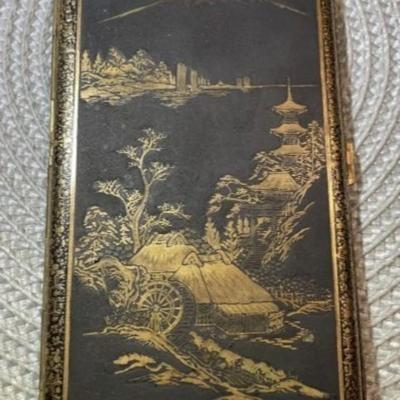 Scarce Large Antique Komai Style Japanese Damascene Cigarillo, Cigar or Cigarette Case as Pictured.