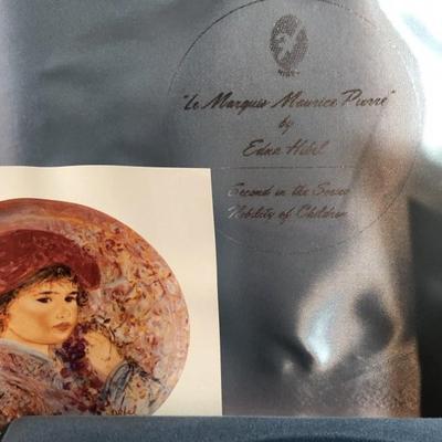 Edna Hibel Plate #2 Nobility of Children Le Marquis Maurice Pierre in Original Box w/Papers as Pictured.