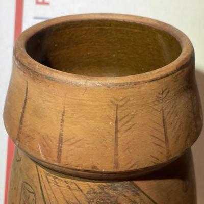 Very Early 8" Red Clay Terracotta Vase with Hieroglyphics Markings Very Interesting Piece.
