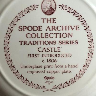 The Spode Archive Collection CASTLE Red Dinner Plate 10.5" Diameter Vg Preowned Condition.