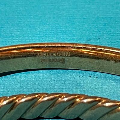 Vintage Bronze & Brass Bangle Bracelets in VG Preowned Condition as Pictured.