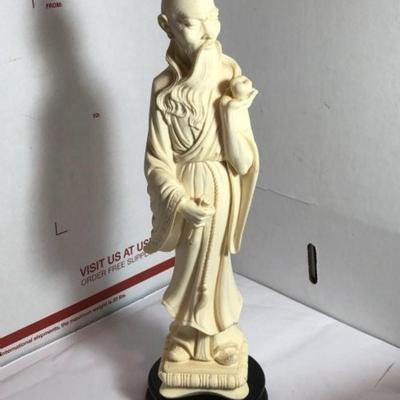 Vintage Asian Heavy Resin/Composite 10.75" Tall Figurine Preowned from an Estate.