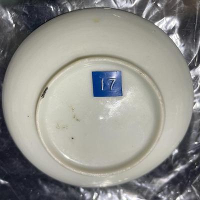19th Century Hand Painted Chinese Mini Butterfly Plate 3" Diameter in Good Preowned Condition.