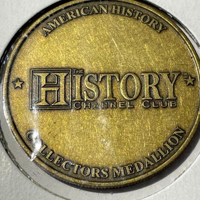 The History Channel Union & Confederate Flag Medal (Ike Dollar Size) in Good Preowned Condition.