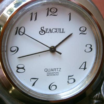 SEAGULL Pewter Desk Clock