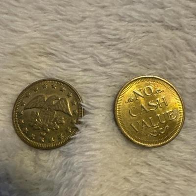 Lot of 2 vintage token coins