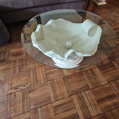 Stunning stone shell coffee table by Magnussen Ponte, 1980s