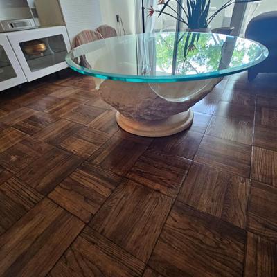 Stunning stone shell coffee table by Magnussen Ponte, 1980s