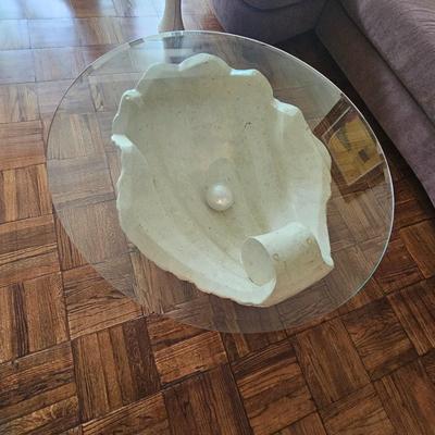 Stunning stone shell coffee table by Magnussen Ponte, 1980s