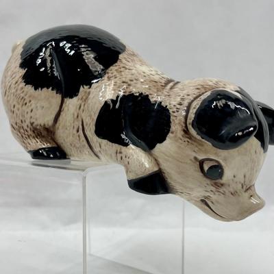 Ceramic Pig with Black Spots Shelf-sitter Figurine