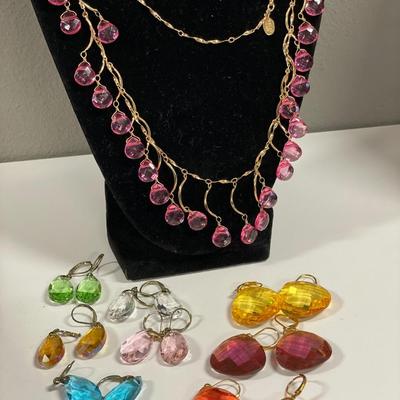 Joan Rivers fun color earrings and necklace