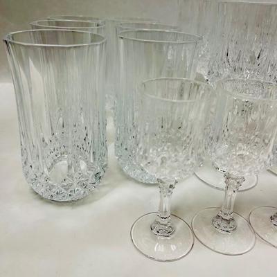 Crystal D'Arques France Lot of Crystal Glassware 5 different sizes total of 28 pieces