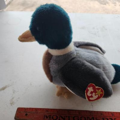 TY Beanie Buddy "Jake" the Mallard Duck and Weenie the Dachshund Dog