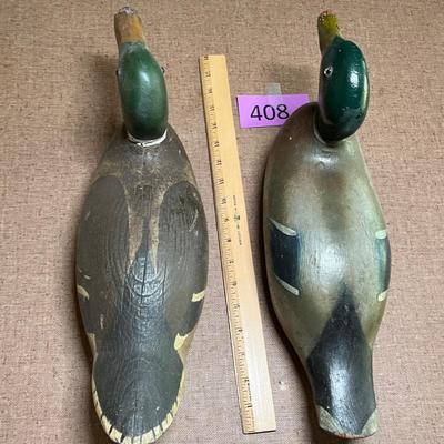Lot of Wood Mallard Duck decoys