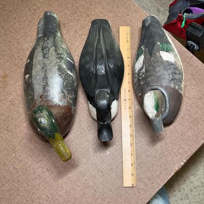 Lot of 3 antique wood decoys