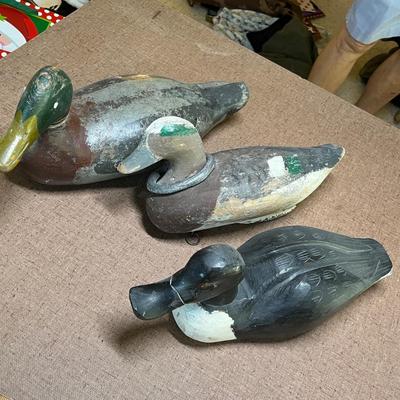 Lot of 3 antique wood decoys