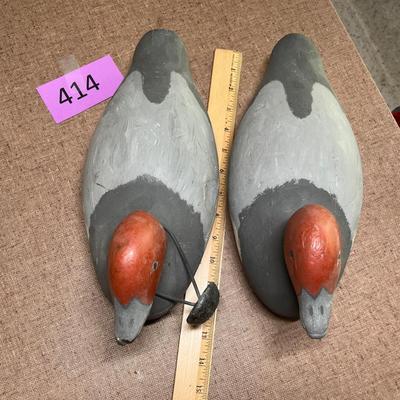 Orange head wood duck decoys