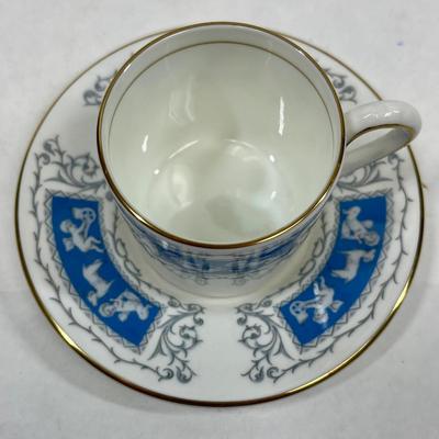 Vintage Coalport Revelry Blue Demitasse Cup & Saucer