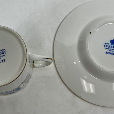Vintage Coalport Revelry Blue Demitasse Cup & Saucer